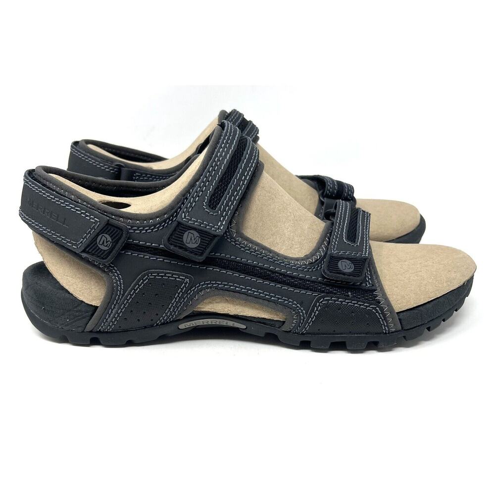 Merrell Mens Sandspur Oak Sandal 12 Black Granite Gray Rugged Adjustable Straps